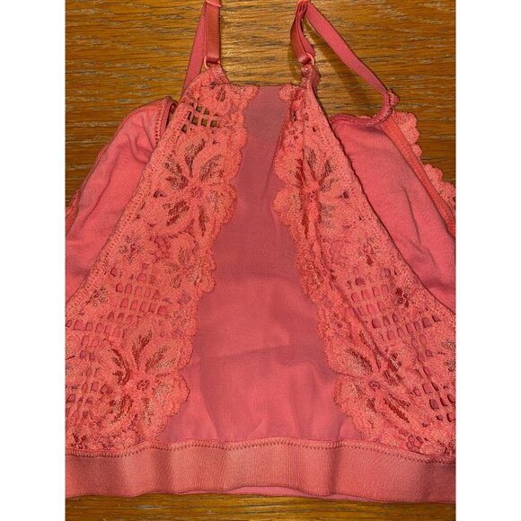 Lace Halter Bralette For Women Size M Pink Lace Design - Picture 4 of 4